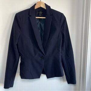 Worthington Navy Single Button Blazer Cropped Business‎ Casual Jacket, Size 6